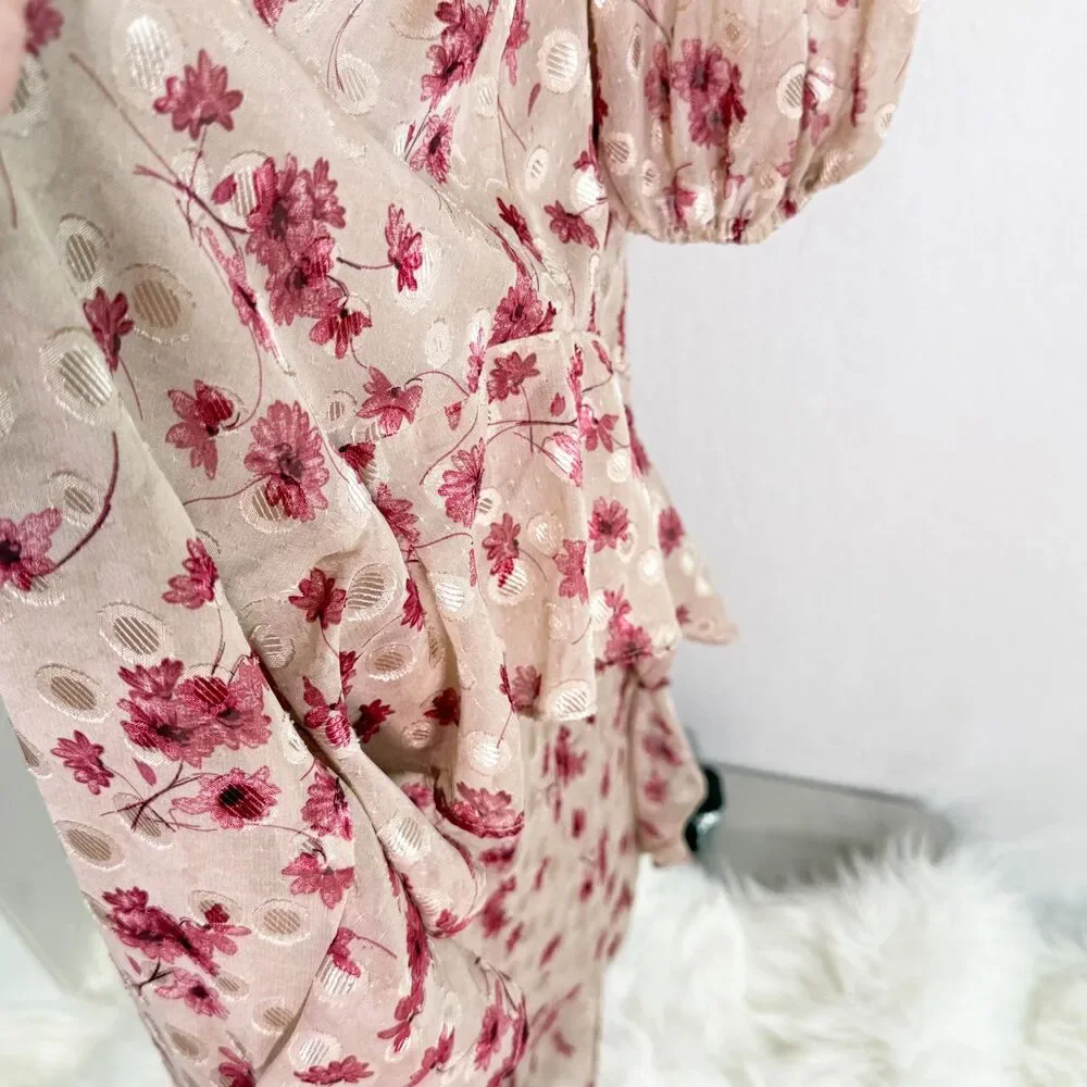 Current Air | Anthropologie | Long Sleeve Floral Fairycore Midi Dress | Sz XS S - Picture 6 of 13